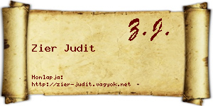 Zier Judit névjegykártya